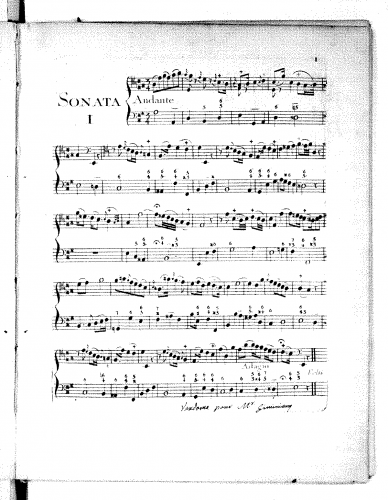 Geminiani - Cello Sonata in A major - Score