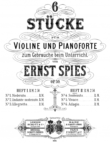 Spiess - 6 Stücke, Op. 59 - Scores and Parts Heft 2