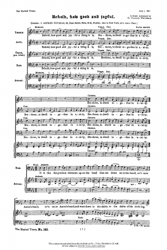 Clarke-Whitfeld - Behold, how good and joyful - Score