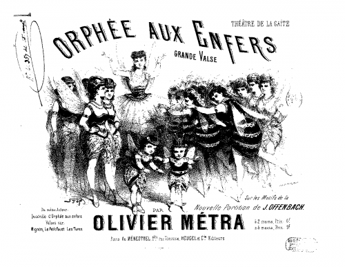 Métra - Grande valse sur 'Orphée aux enfers' - Score