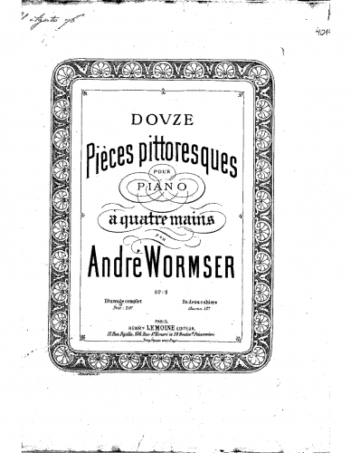 Wormser - 12 Pièces pittoresques - Score
