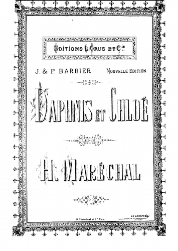 Maréchal - Daphnis et Chloé - Vocal Score - Score