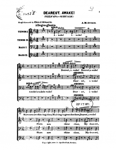 Storch - Pizzicato-serenade - Choral Scores - Score