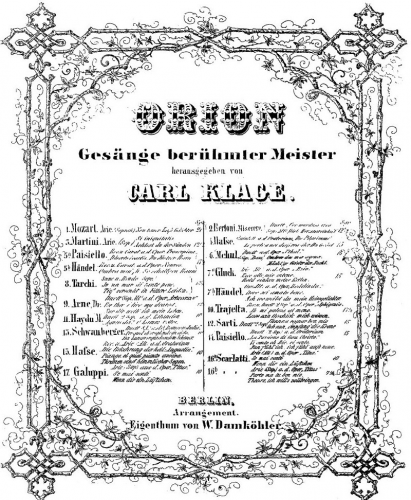 Schwanenberger - Romeo e Julia - Vocal Score - Duet: Per quel châor (Bei Lunaâs Schimmer).