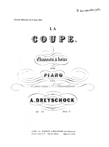 Dreyschock - La coupe - Piano Score - Score