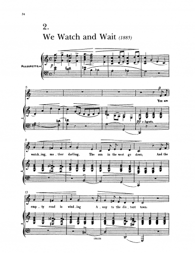 Tosti - We Watch and Wait - Score