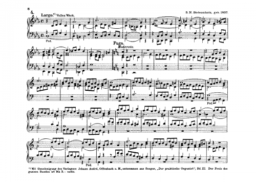 Bodenschatz - Largo and Fugue in C minor - Score