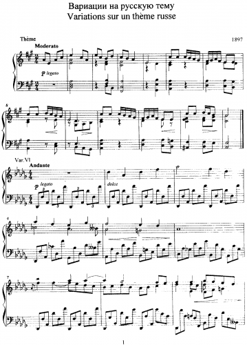 Various - Variations on a Russian Theme - Theme, Variations 6 and 7 (Lyadov).