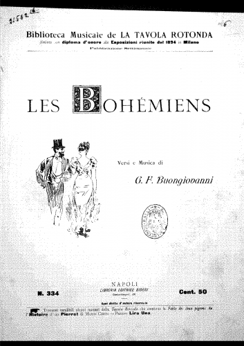 Buongiovanni - Les bohémiens - complete score