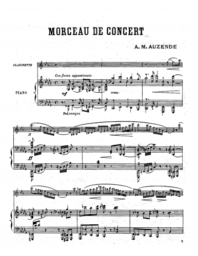 Auzende - Morceau de Concert - Scores and Parts