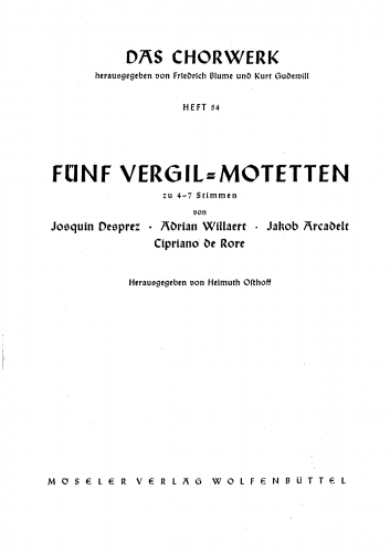 Various - 5 Motets on texts by Virgil - Score