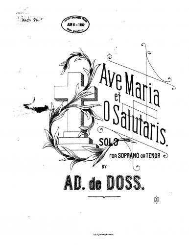 Doss - Ave Maria in B-flat minor - Score