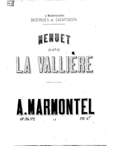 Marmontel - 2 Menuets - Score