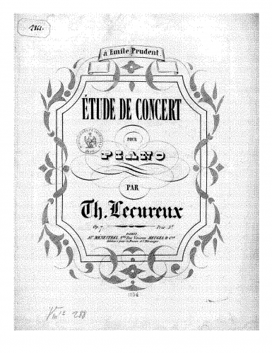 Lécureux - Étude de concert - Score