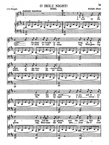 Adam - Cantique de Noël - Voice and Piano - Score