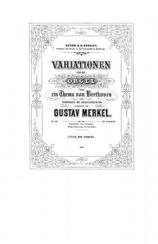 Merkel - Variationen über ein Thema von Beethoven - Organ Scores - Score