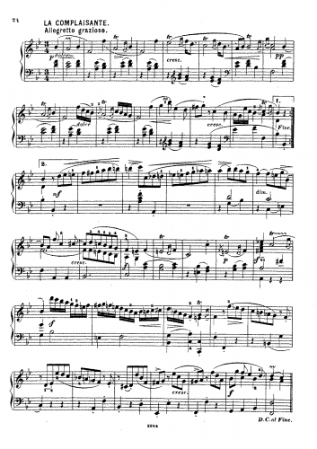 Bach - La Complaisante, H.109 - Score