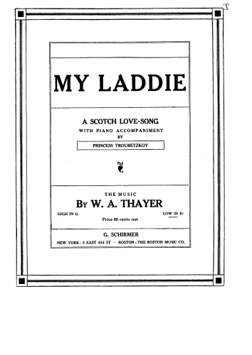 Thayer - My Laddie - Score