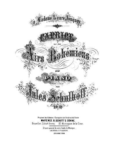 Schulhoff - Caprice sur des airs bohémiens - Piano Score - Score