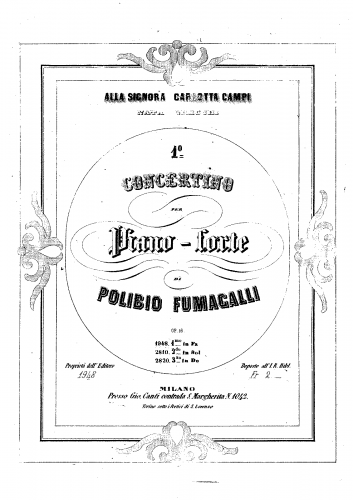 Fumagalli - Concertino No. 1, Op. 16 - Piano Score - Score