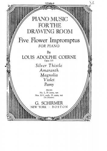 Coerne - 5 Flower Impromptus - Piano Score - 3. Magnolia
