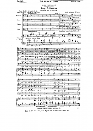 Gaul - Sing, O Heavens - Score