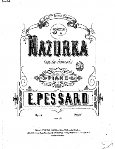 Pessard - Troisième mazurka - Score