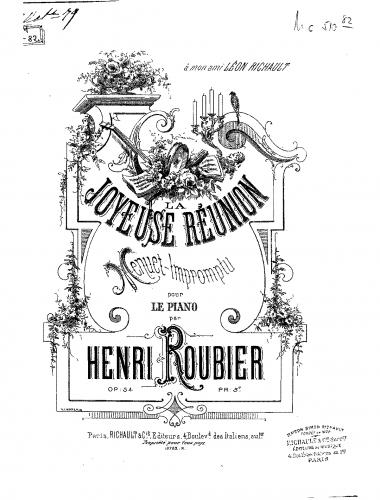 Roubier - La joyeuse réunion - Piano Score - Score