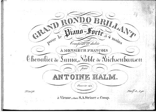 Halm - Grand rondo brillant - Piano Duet Scores - Score
