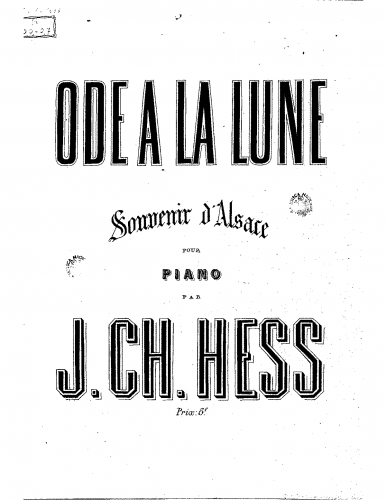 Hess - Ode à la lune - Piano Score - Score