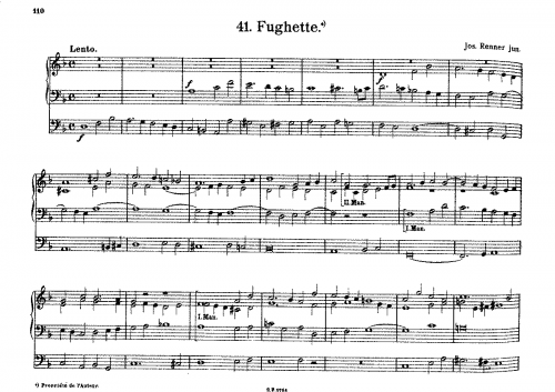 Renner - Fughette - Score
