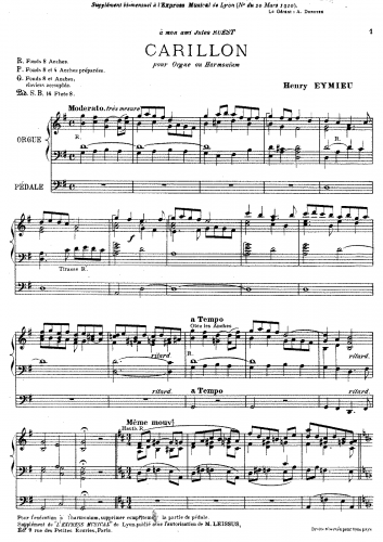 Eymieu - Carillon - Score
