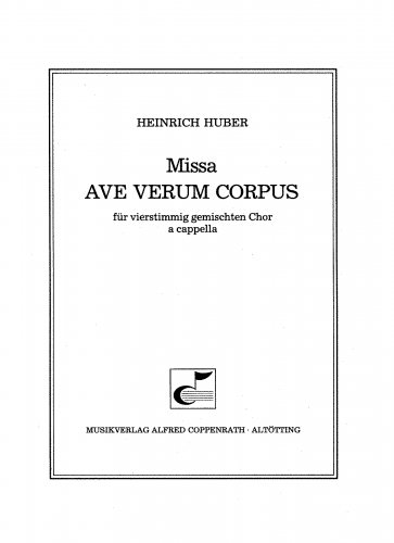 Huber - Missa Ave verum corpus - Score