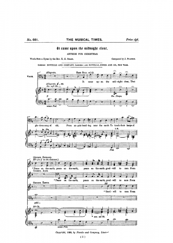 Stainer - It Came Upon the Midnight Clear - Score