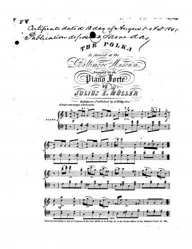 Müller - Baltimore Museum - Piano Score - Score