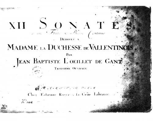 Loeillet - 12 Sonatas, Op. 3 - Score