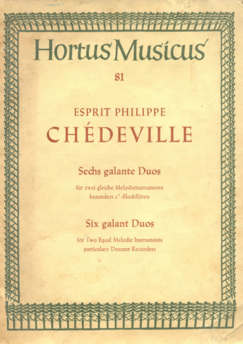 Chédeville - 6 Duos Galants - Score