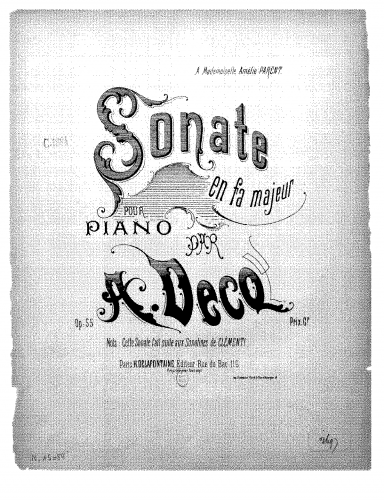 Decq - Piano Sonata - Score