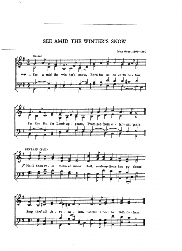 Goss - See amid the Winter's Snow - Complete  score