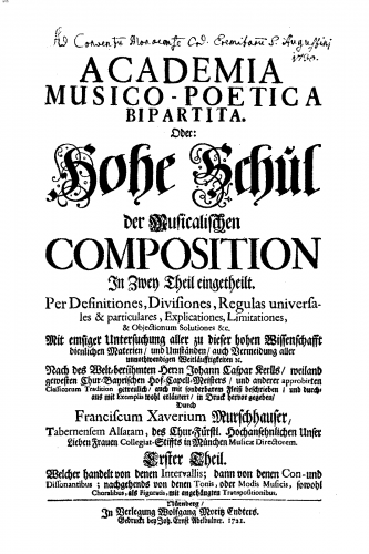 Murschhauser - Academia Musico-Poetica Bipartita - Complete Book