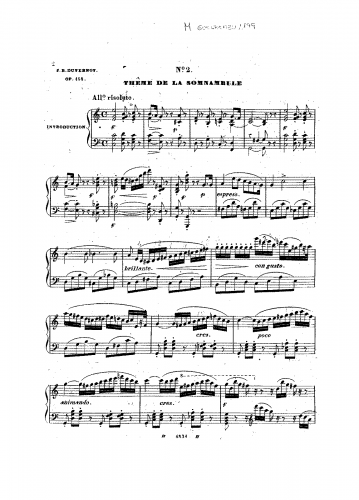 Duvernoy - Songe et réveil - Score