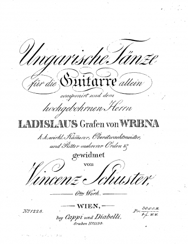 Schuster - Ungarische Tänze, Op. 6 - Score