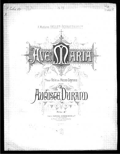 Durand - Ave Maria - Score