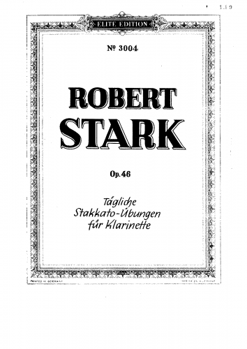 Stark - Tägliche Stakkato-Ãbungen für Klarinette, Op. 46 - Score