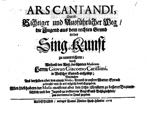 Carissimi - Ars Cantandi - Complete Book