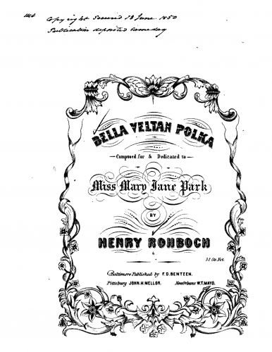 Rohbock - Bella Veltan - Piano Score - Score