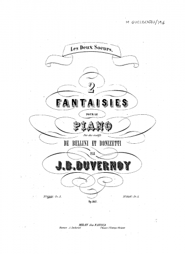 Duvernoy - Les deux soeurs - Score