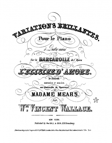 Wallace - L'elisir d'amore - Piano Duet Scores - Score