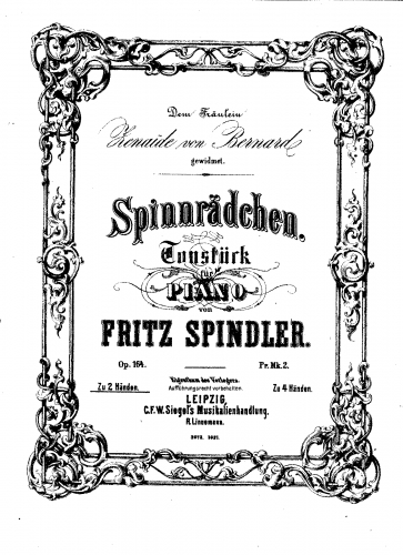 Spindler - Spinnrädchen - Piano Score - Score