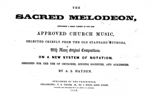 Hayden - The Sacred Melodeon - Score